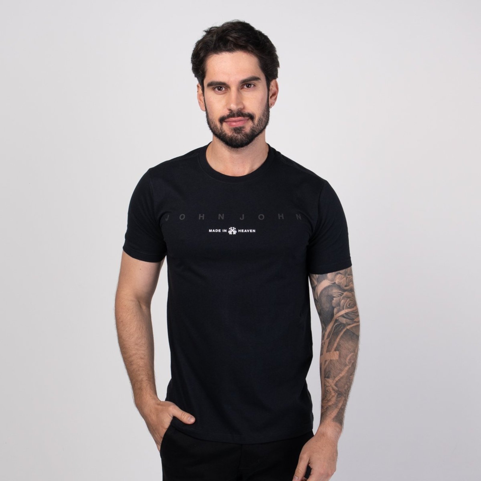 Camiseta John John Slim Minimal Preta