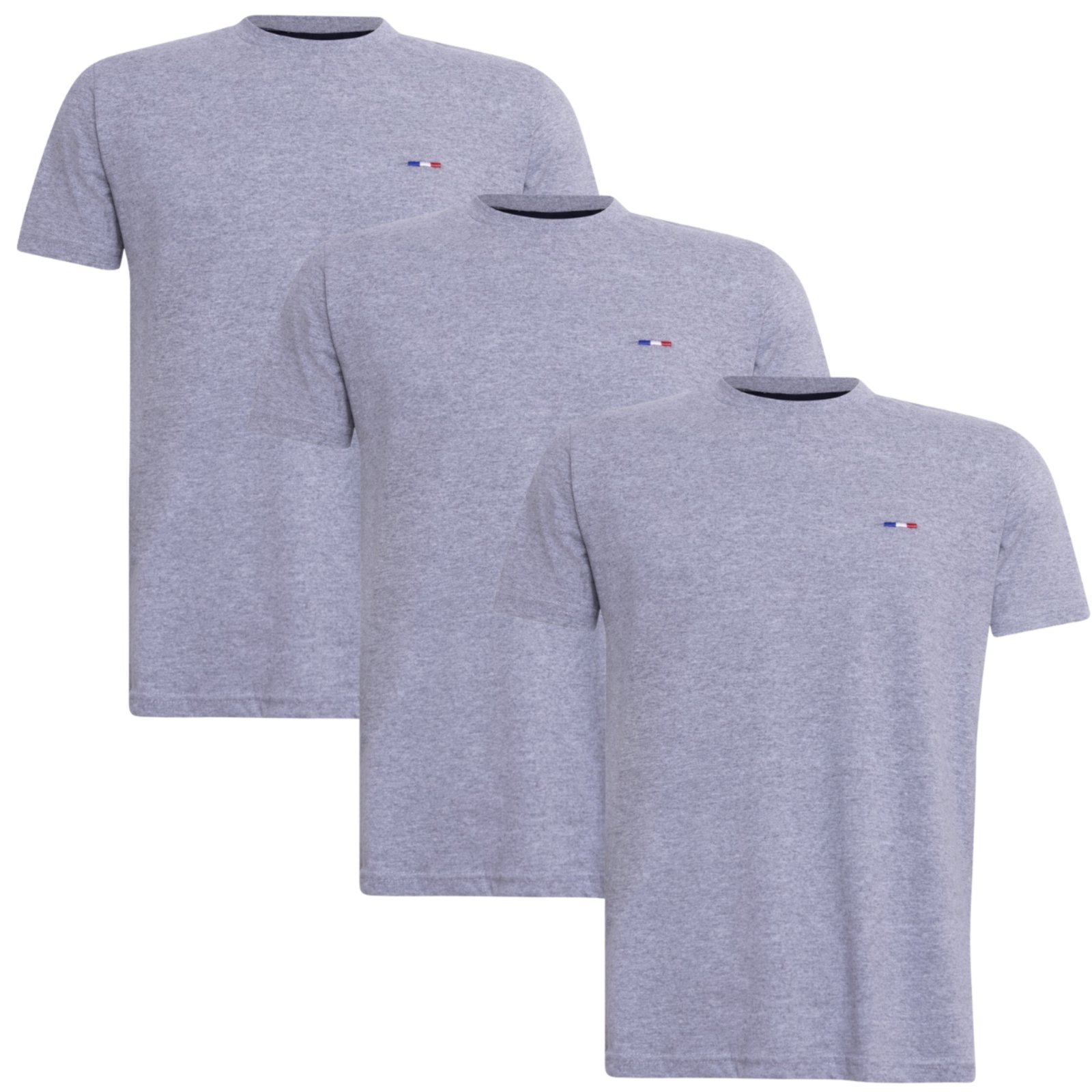 Kit 3 Camisetas França Premium Básicas Alta Costura Masculina Cinza