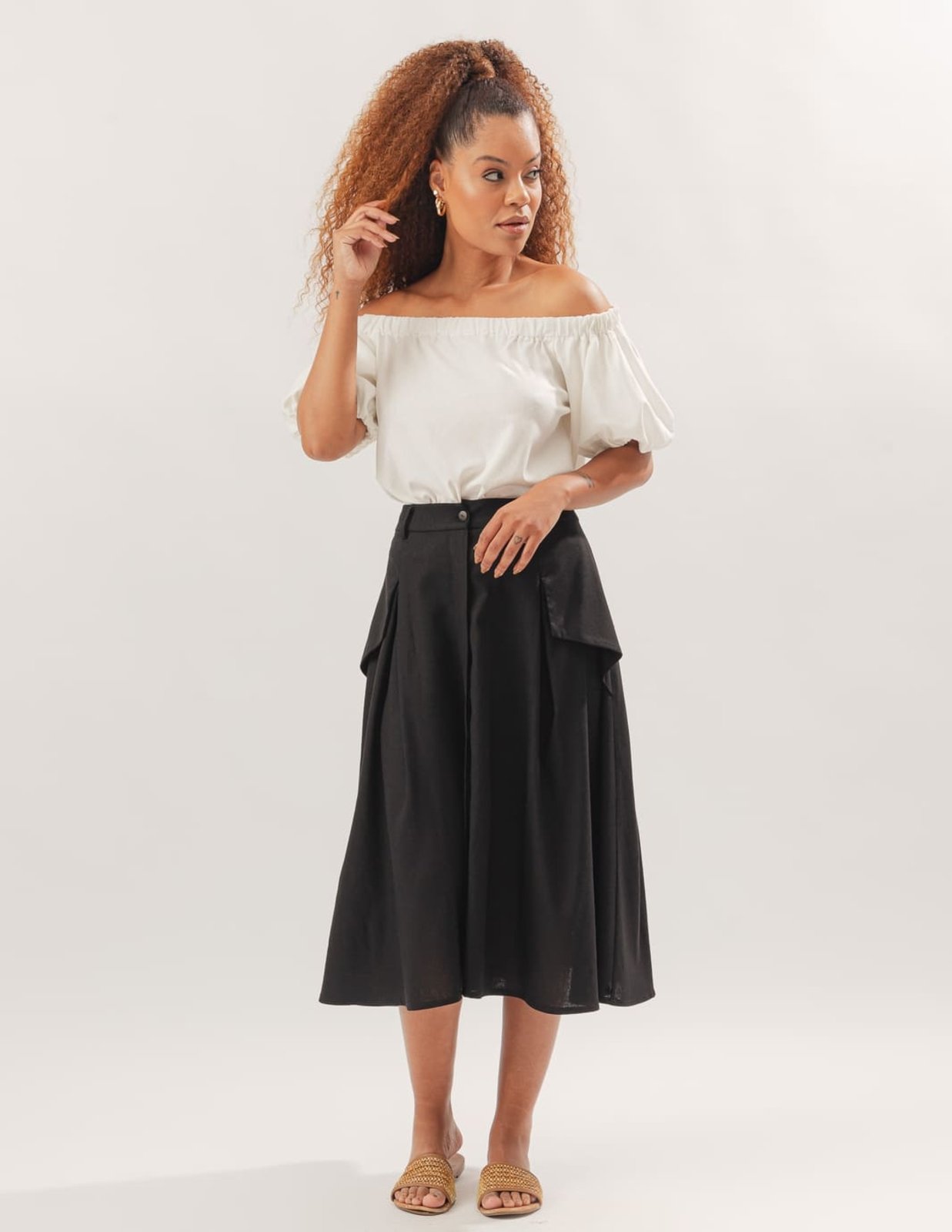 Blusa Ciganinha Lemmut com Manga Bufante Branca