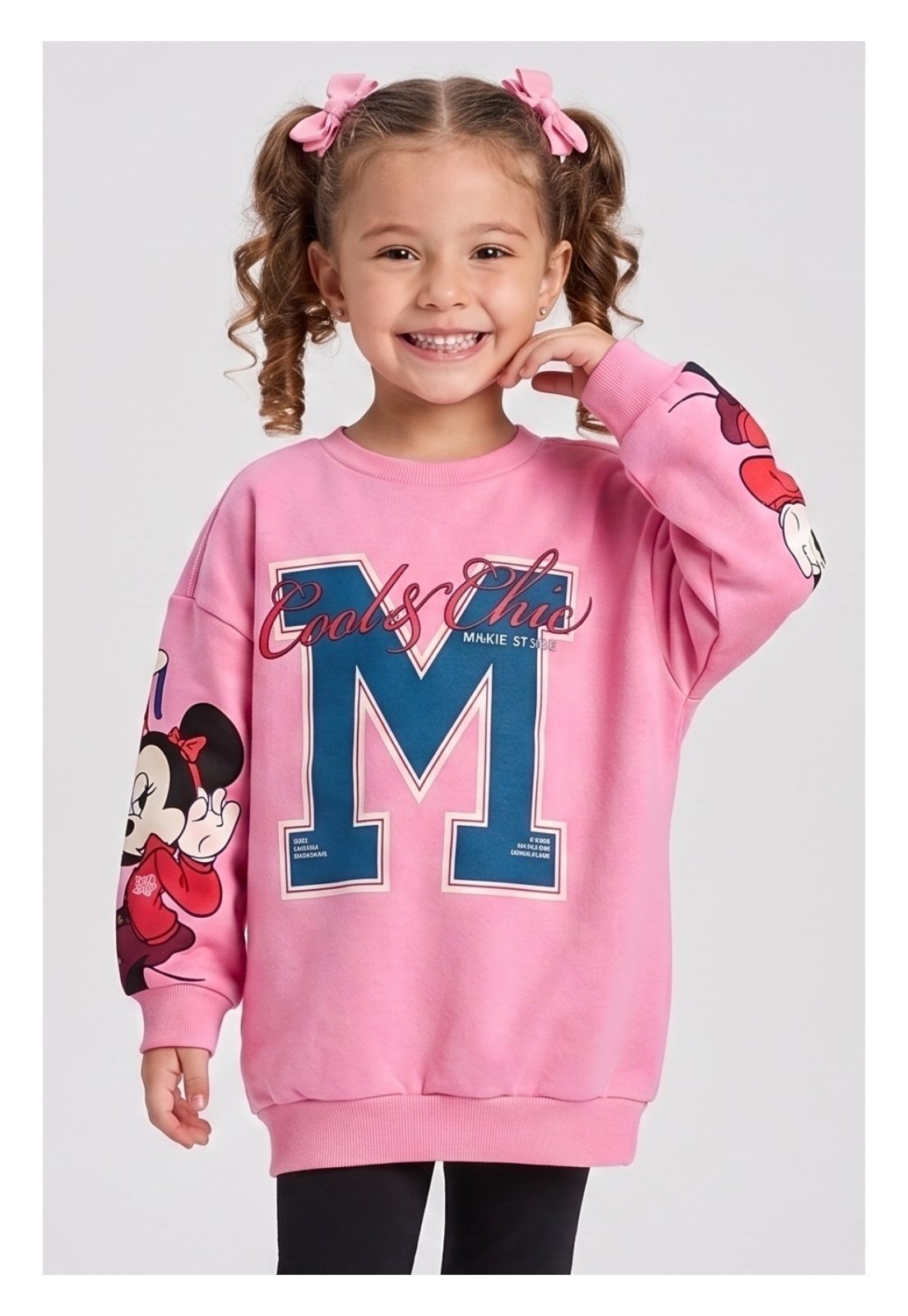 Infantil - Casaco Disney Feminino Minnie e Mickey Oversized