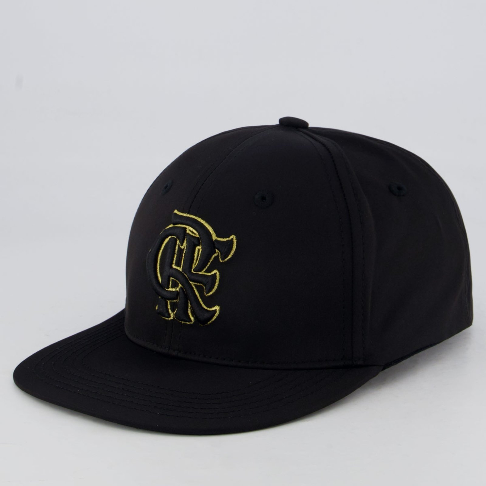 Boné Flamengo 6 Gomos Preto e Dourado