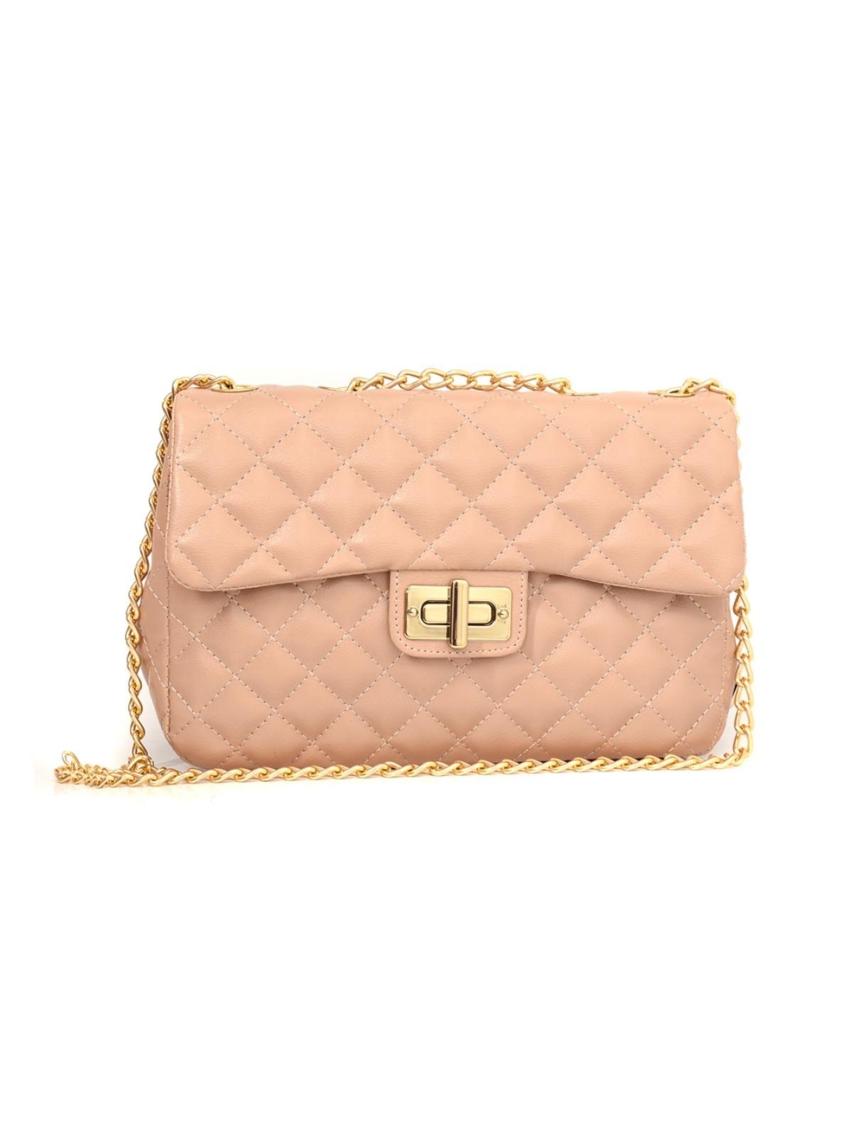 Bolsa Transversal Feminina Maria Milão Matelassê Nude