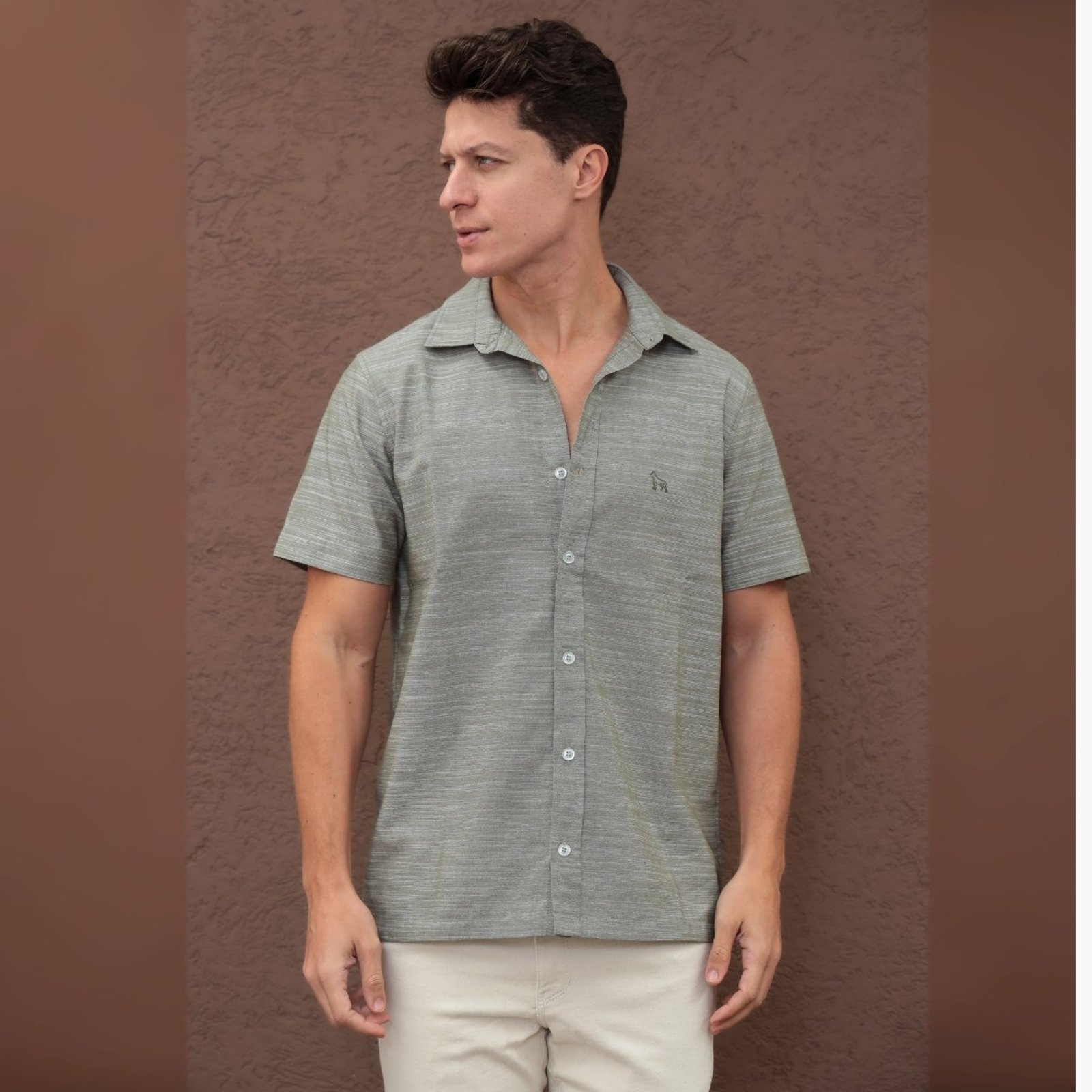 Camisa Bordada Cambraia De Linho Masculino Revanche Chemtou