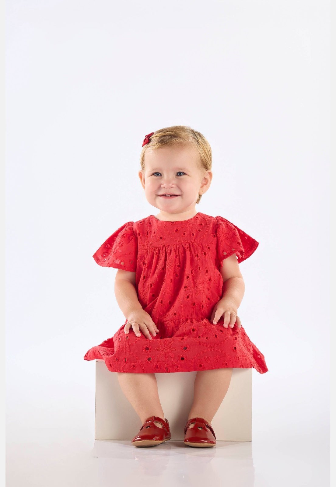 Vista 2 Infantil - Vestido para em Laise Up Baby branco Up Baby branco