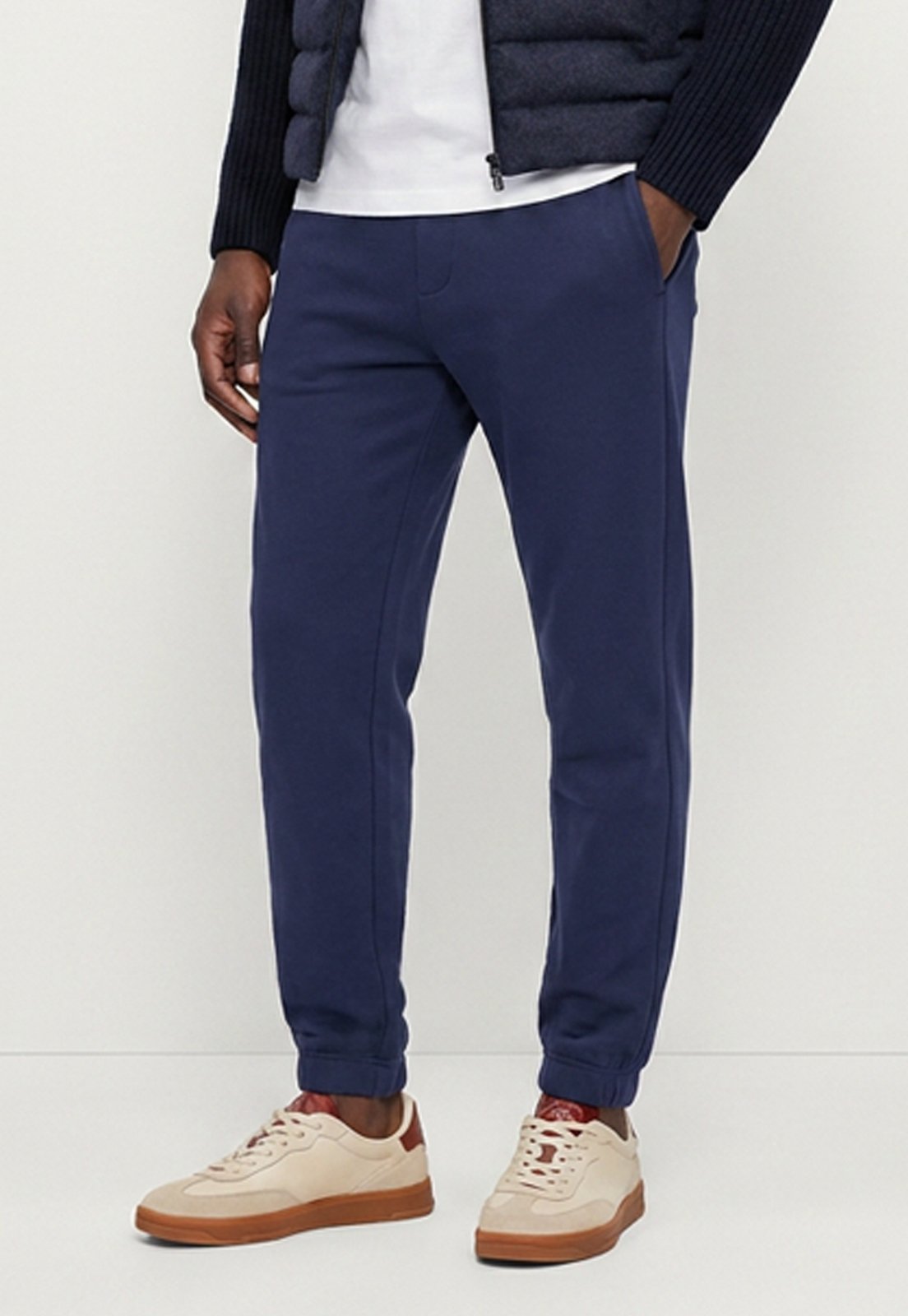 Calça Moletom Masculina Reta Conforto Cintura Elastico Azul