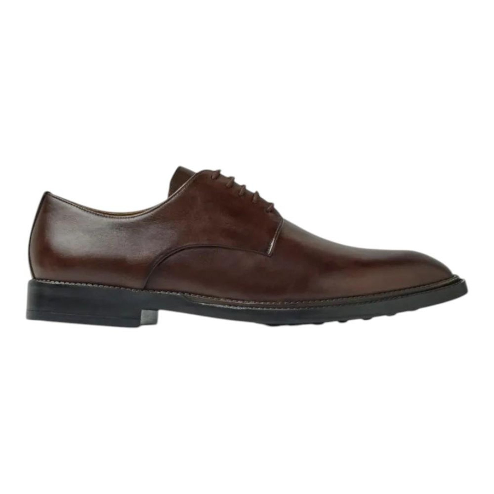 Sapato Social Oficina City Masculino Marrom Escuro Couro Marrom
