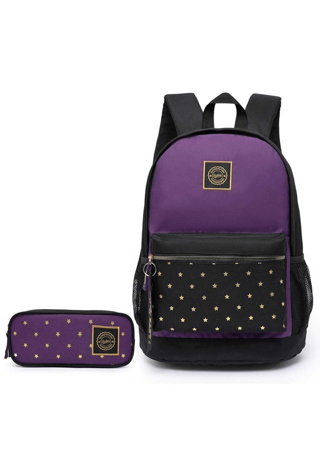 Infantil - Mochila Roxa Escolar Casual Estojo Reforçada Passeio