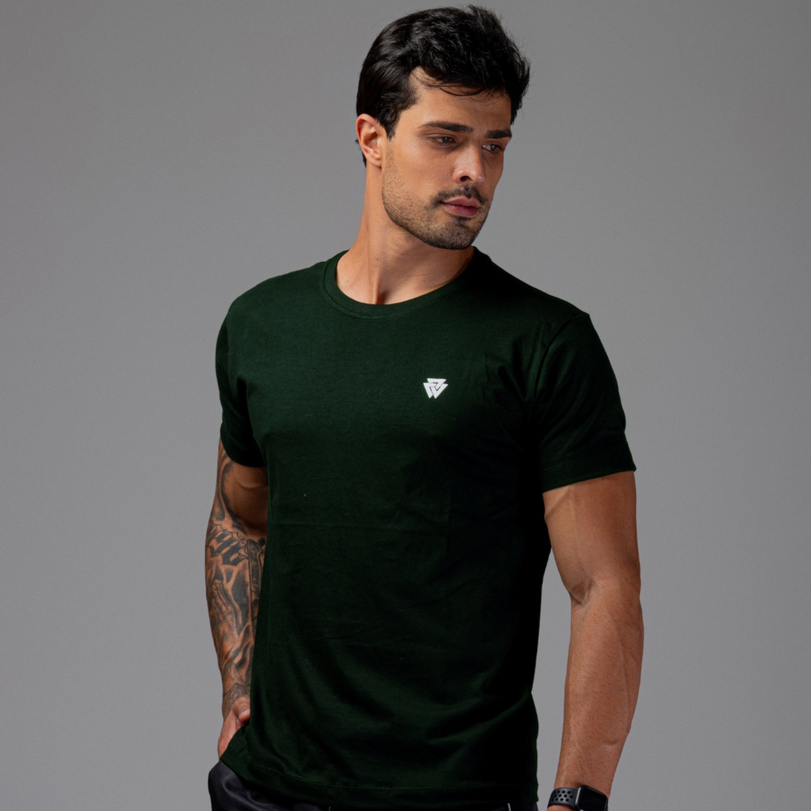 Volgatte – Camiseta Camisa Masculina 100% Algodão Cor Verde Militar