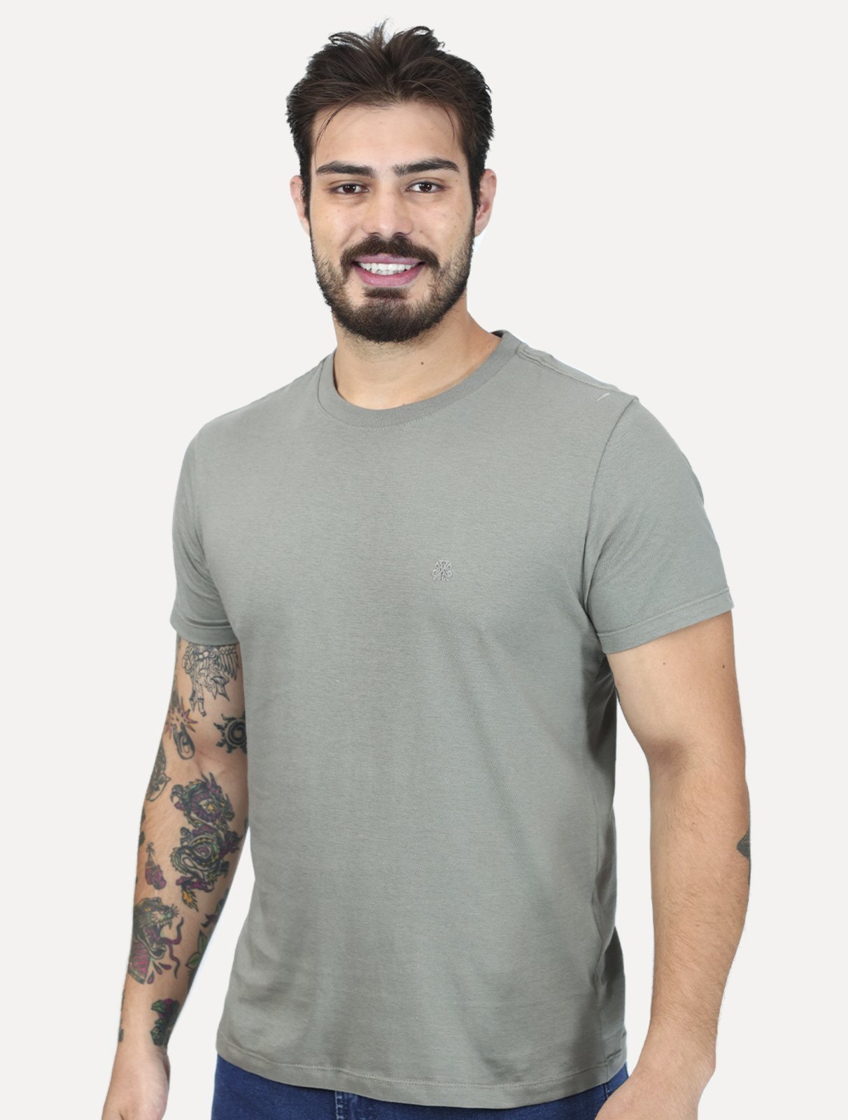 Camiseta John John Slim Fit One Cinza Médio