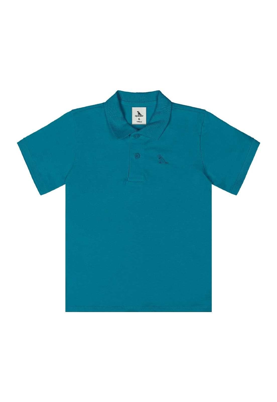 Infantil - Camisa Polo para Menino em Algodão Quimby Azul