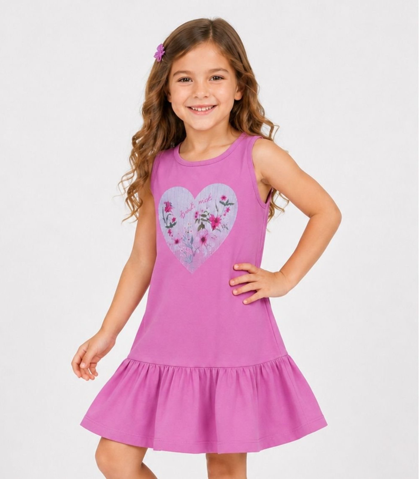 Infantil - Vestido Feminino Com Estampa Trick Nick Rosa