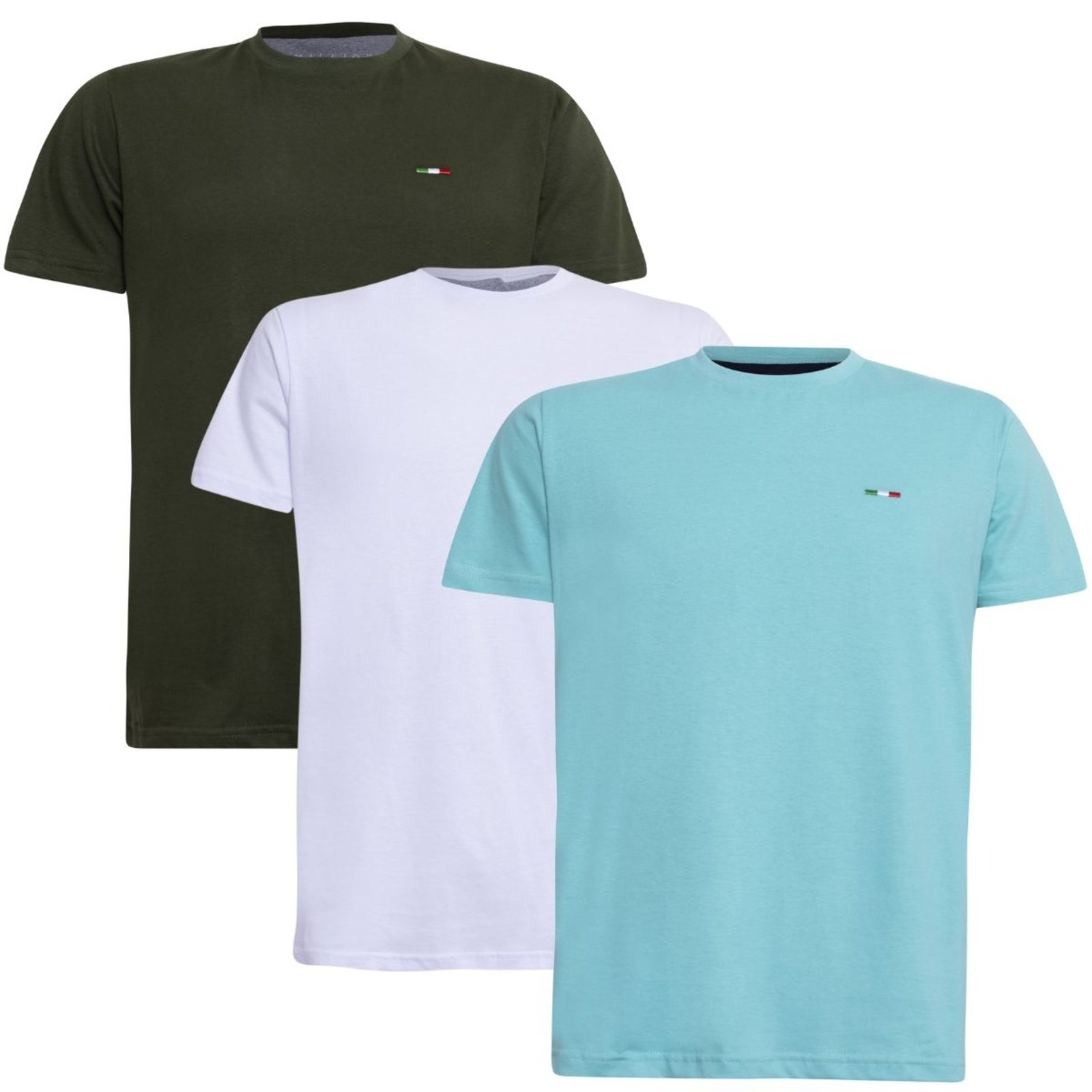 Kit 3 Peças Camisetas Básicas Masculina FMF em Algodão Premium no Estilo Tommy Bordado Itália