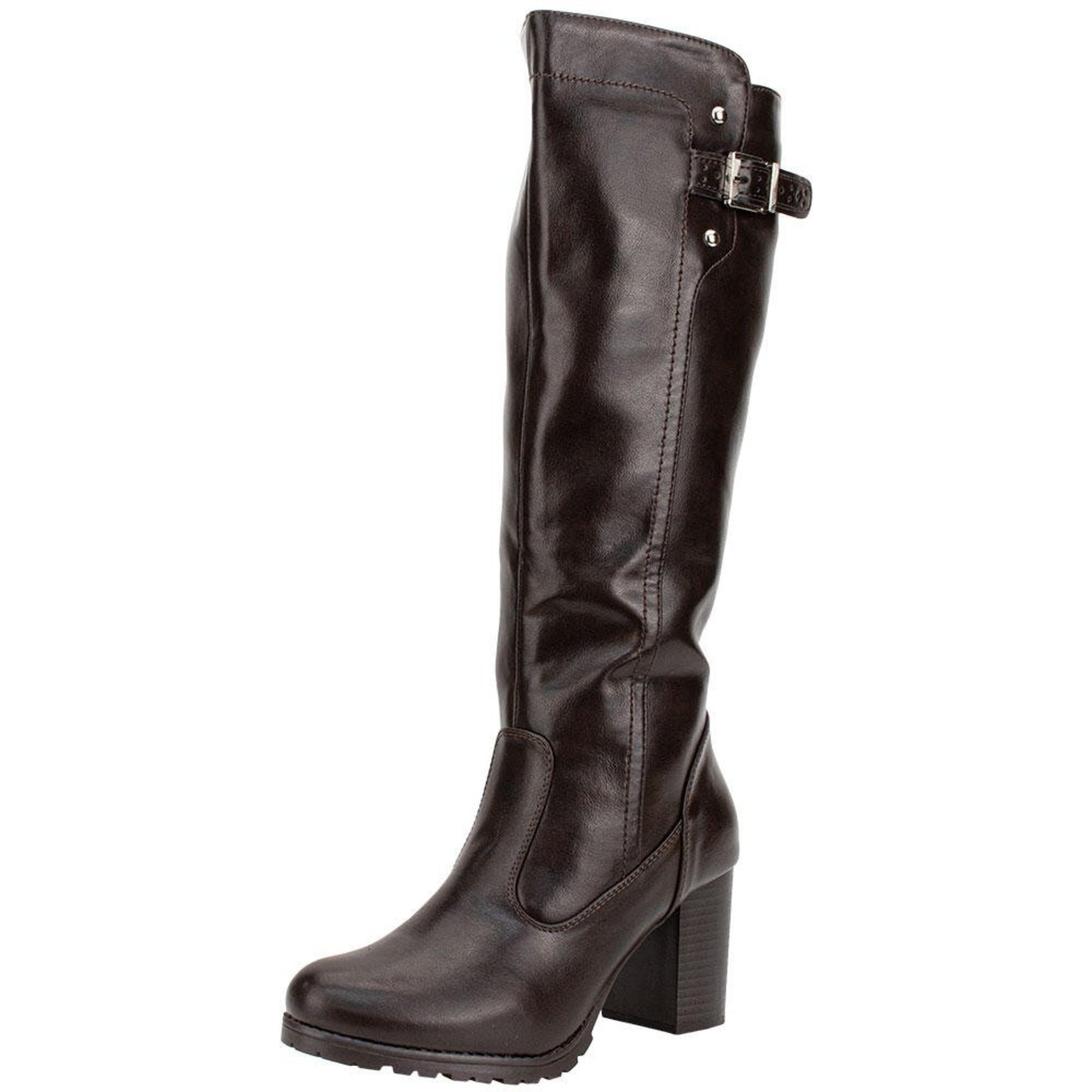 Bota Feminina Cano Alto Mooncity 73136 0743136 Marrom