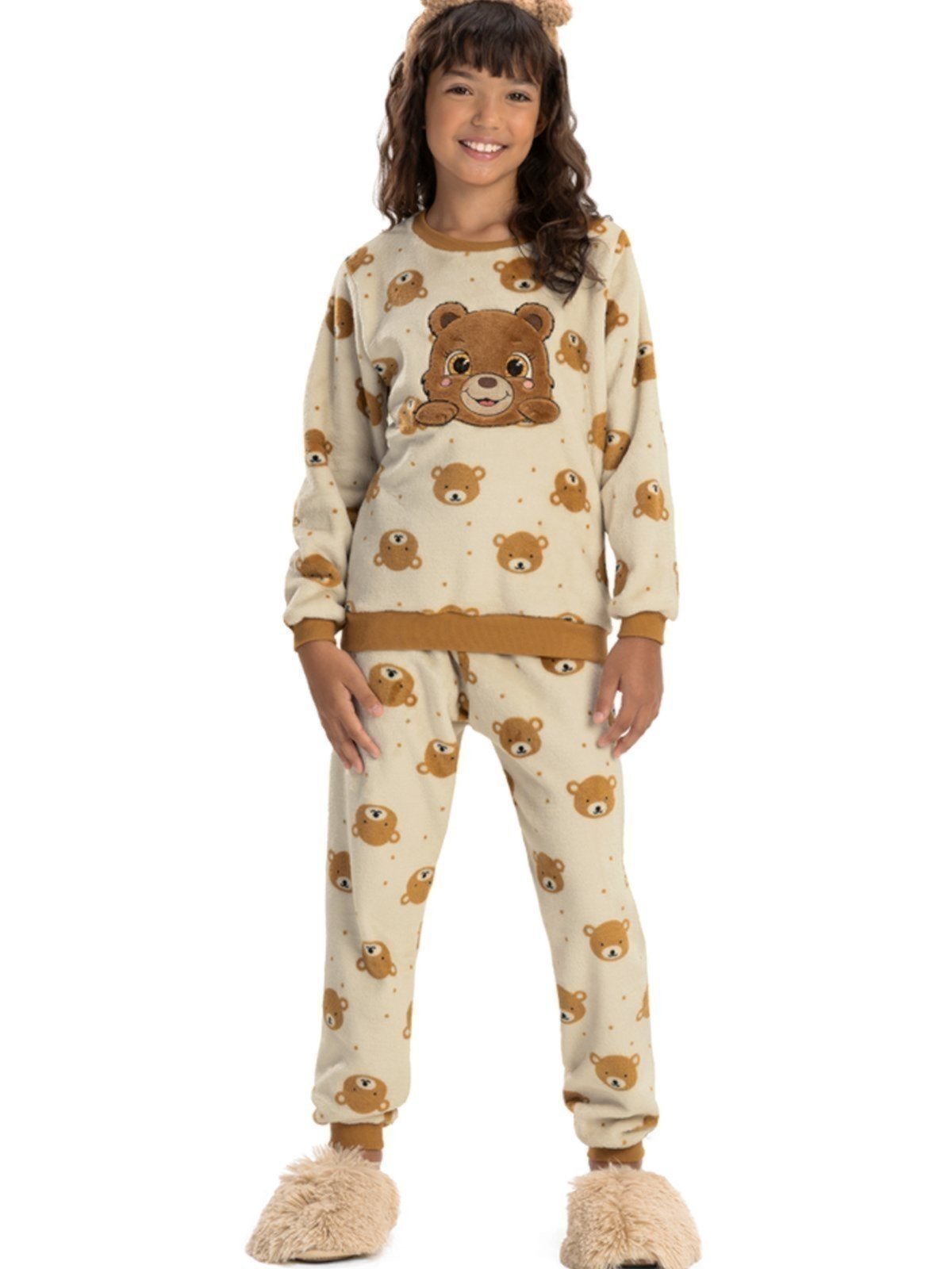 Pijama em Soft Fleece Magicamente Ursinho Teddy