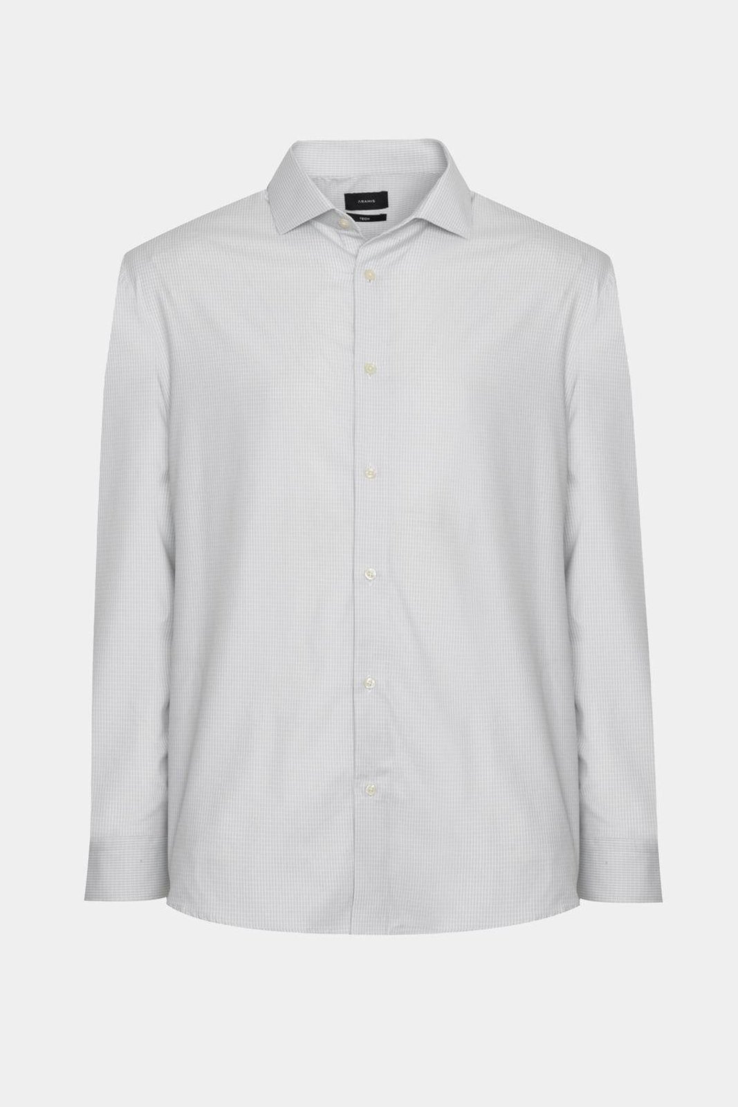 Camisa Aramis Manga Longa Regular Branco e Cinza