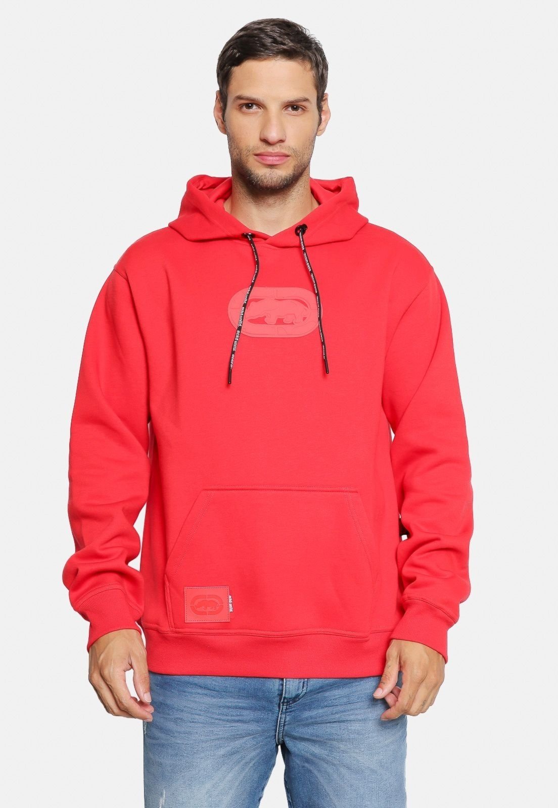 Moletom Ecko Canguru Fechado Vermelho