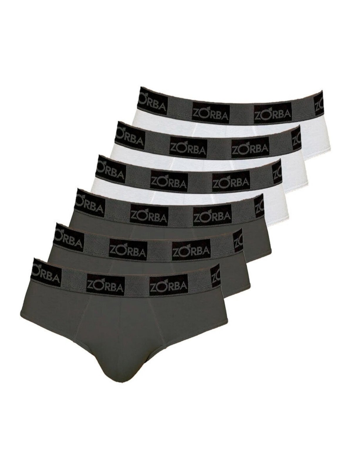 Vista 2 Kit com 6 Cuecas Slip Zorba 716 cinza Zorba cinza