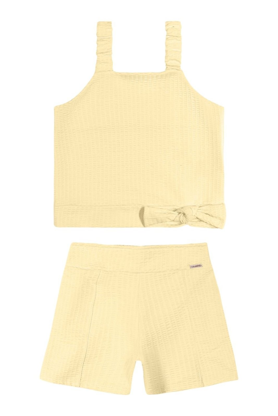 Infantil - Conjunto Menina Textura Laço Colorittá Amarelo