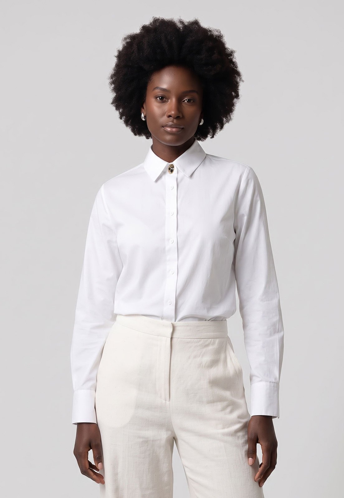 Camisa Feminina Lez a Lez Gola Tradicional Branca