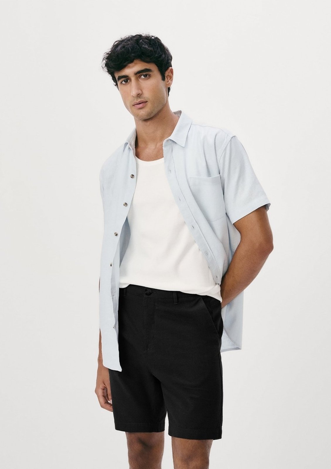 Bermuda Masculina Reta Com Linho Hering