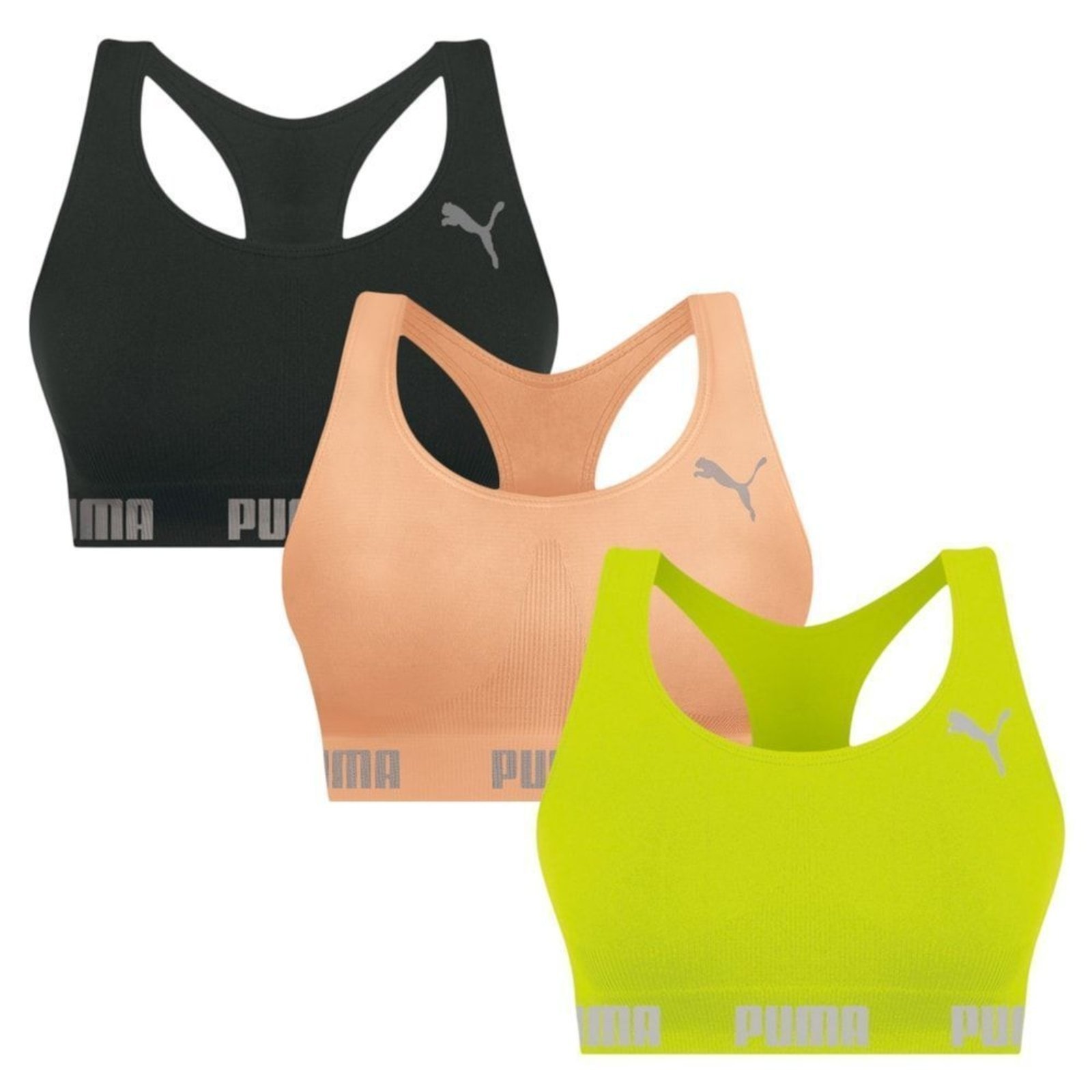 Kit 3 Tops Puma Nadador Sem Costura Feminino – Verde – puma