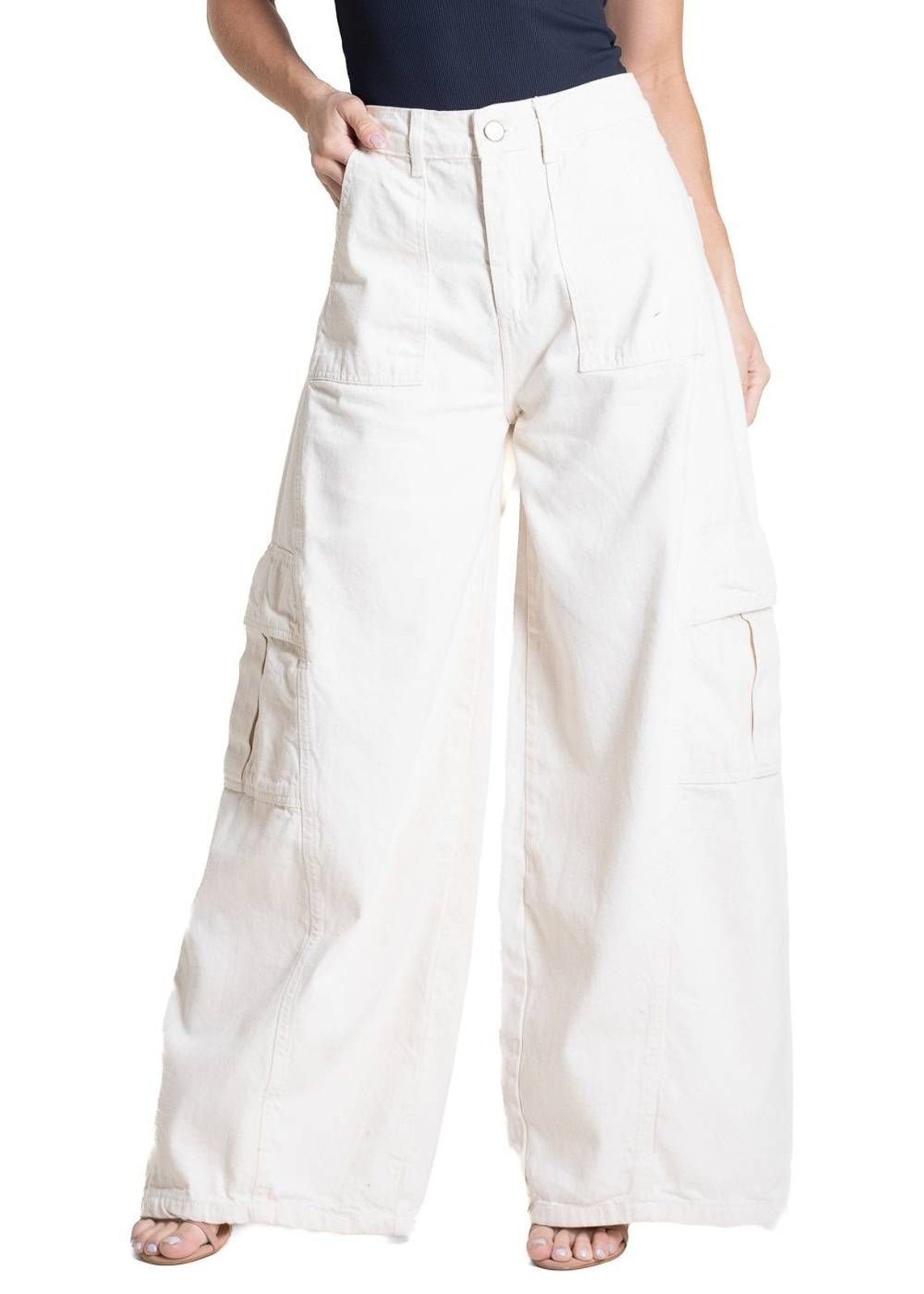 Calça Sarja Sawary Balloon - 283612 - Off-white - Sawary