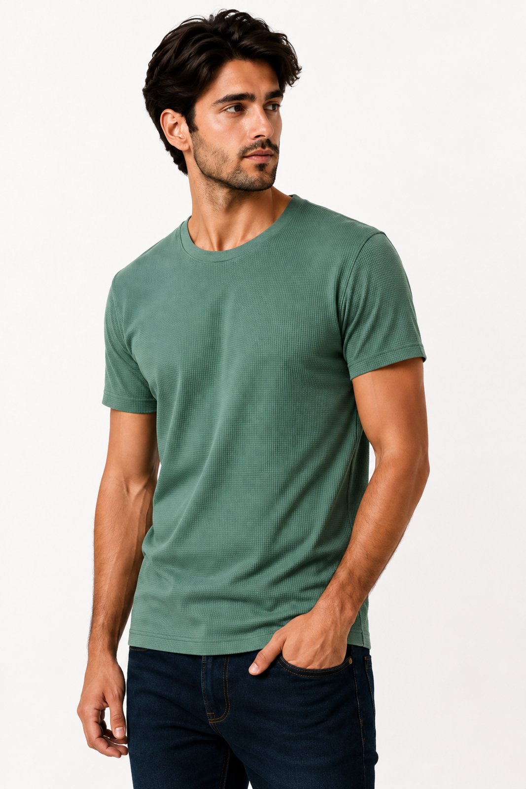 Camiseta Masculina D Bell Outlet Fashion Malha Verde Menta