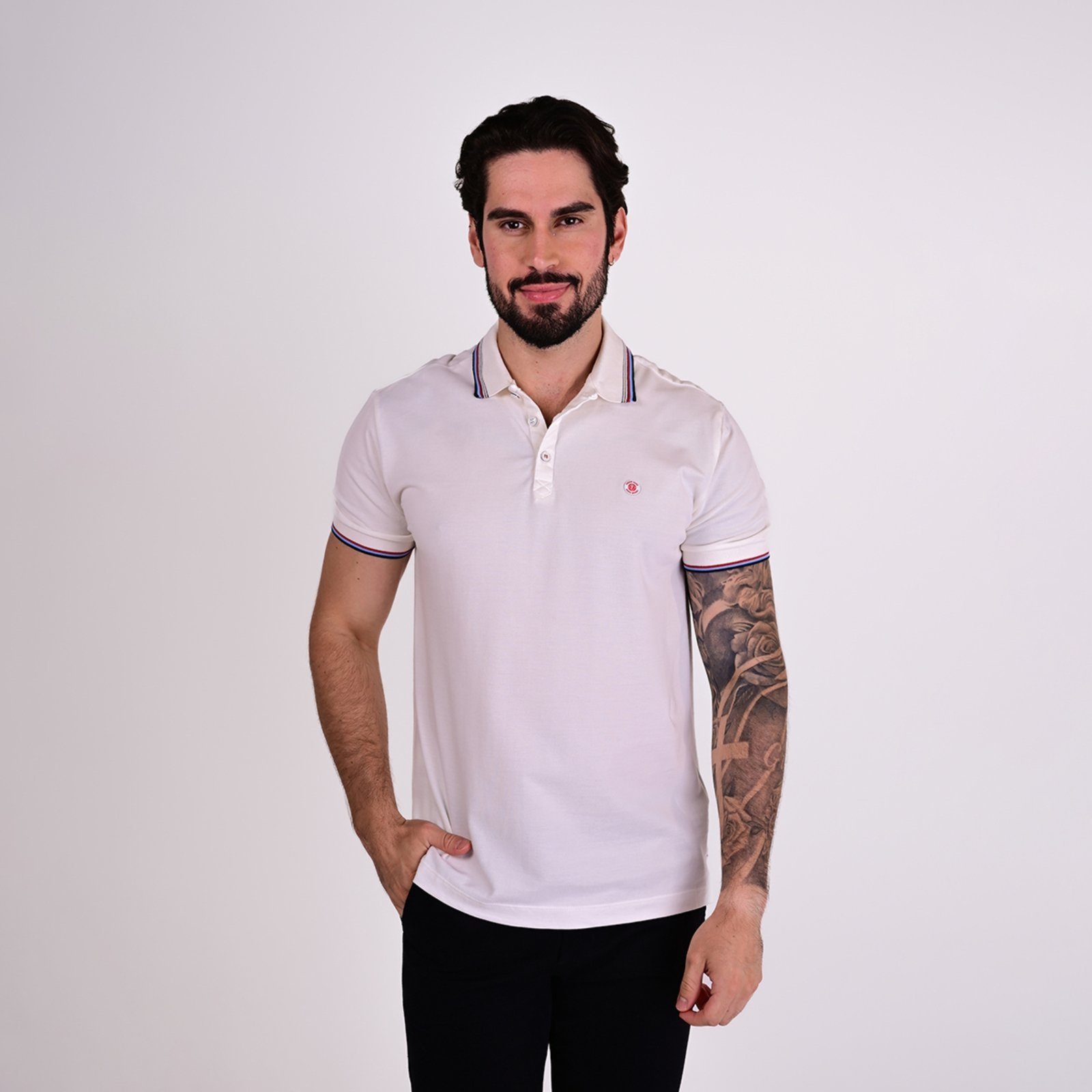 Camisa Polo Forum 4 Frisos Branco
