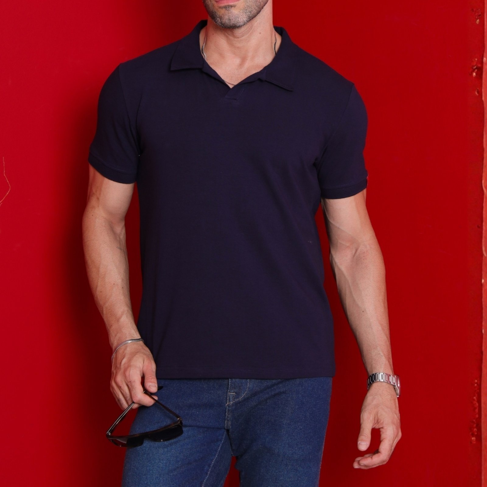 Vista 3 Camiseta Polo Masculina Revanche Ardino preto Revanche preto