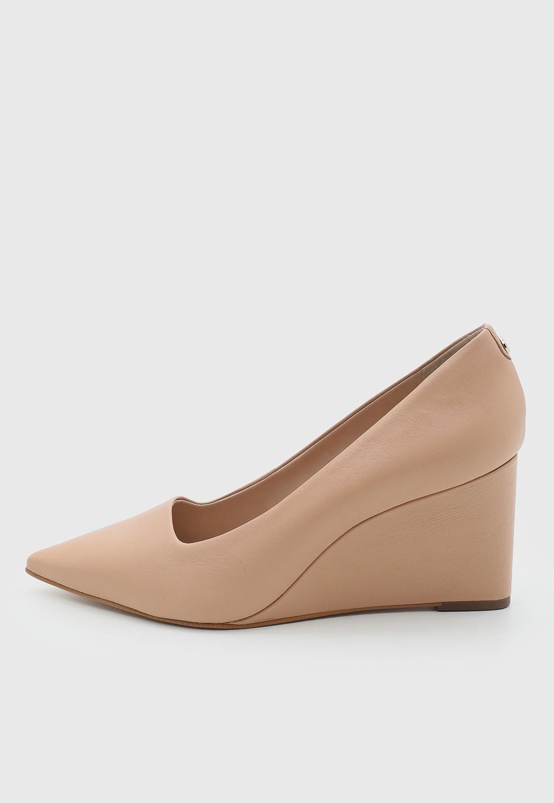 Scarpin Feminino Jorge Bischoff Couro Salto Anabela Nude