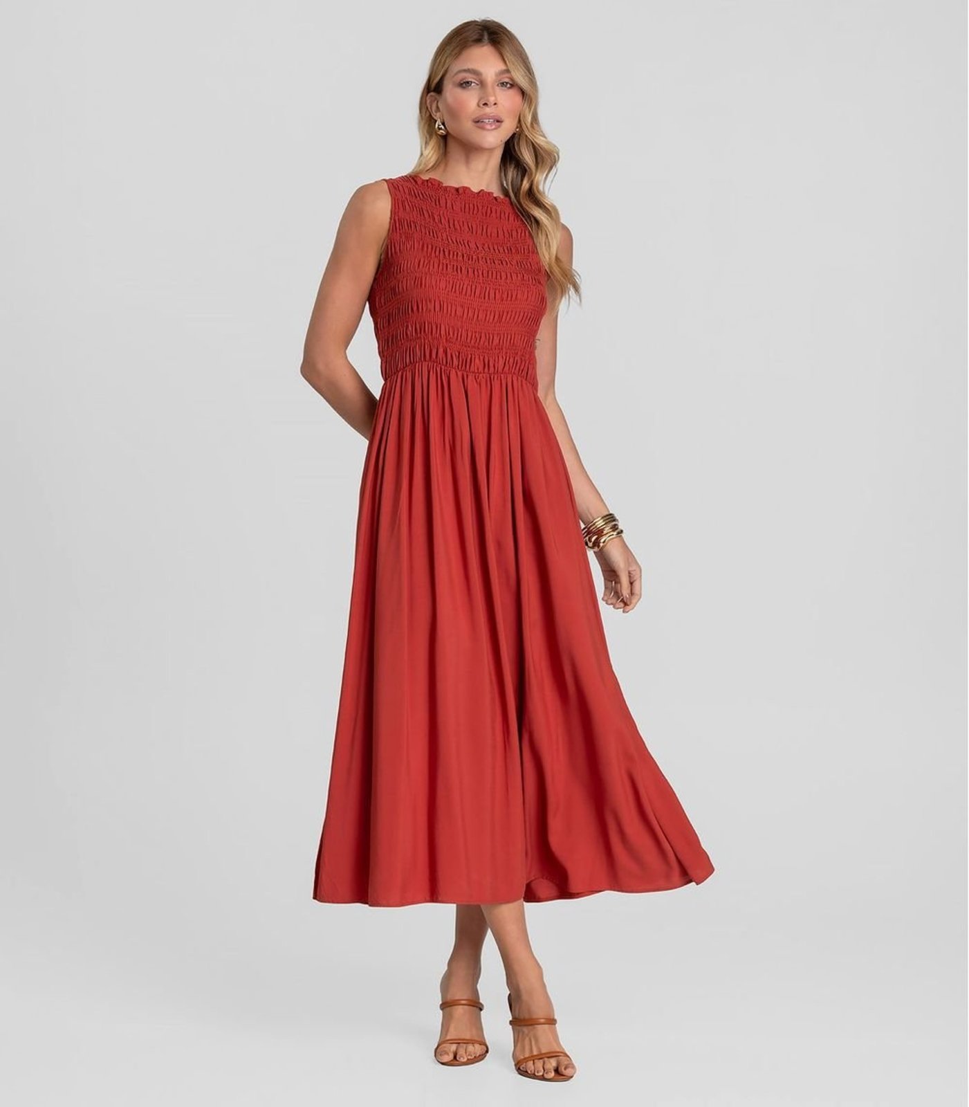 Vestido Longo Feminino Lastex Dianna Laranja