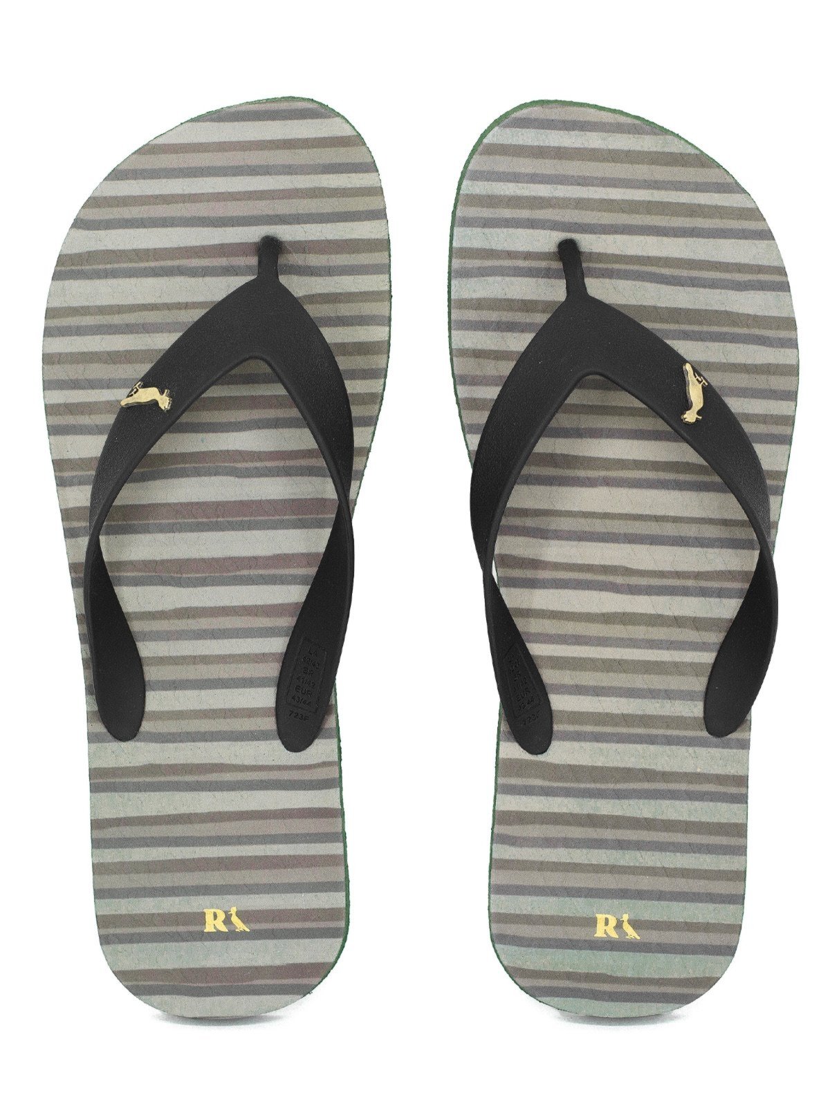 Chinelo Masculino Reserva Go Stripes Borracha Confortável Premium Verde Militar Preto