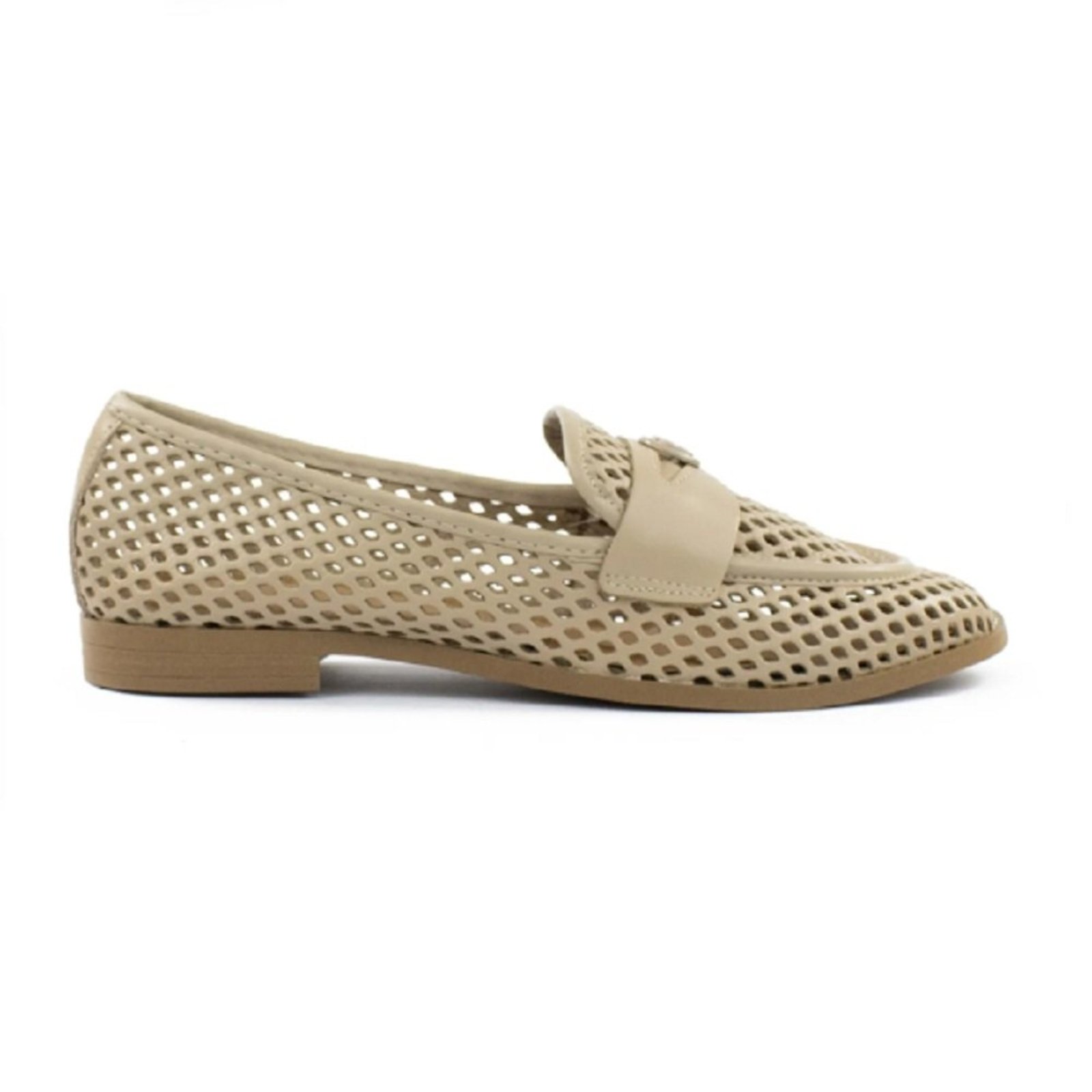 Mocassim em Couro Vazado Daiane Stock Sandals Off-white