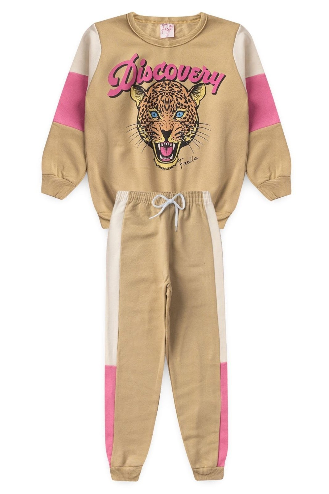 Infantil - Conjunto Moletom Peluciado Feminino Discovery - Bege