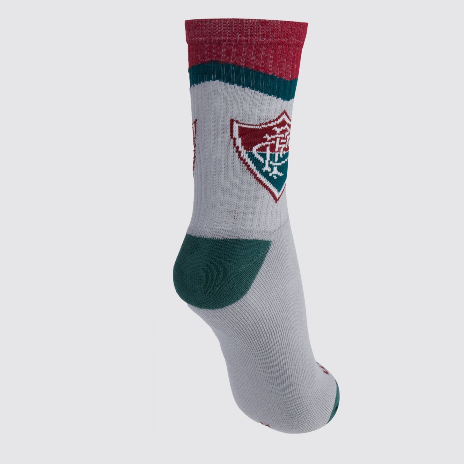 Vista 3 Meia Fluminense FC Esportiva Cinza e Verde Rikam cinza verde Rikam cinza verde
