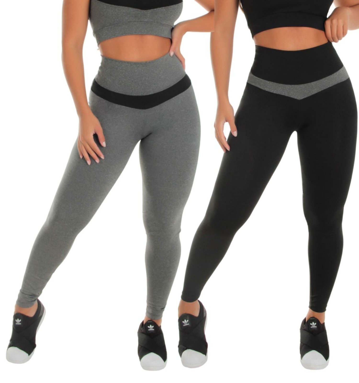 Kit 2 Calças Legging Black e Grey