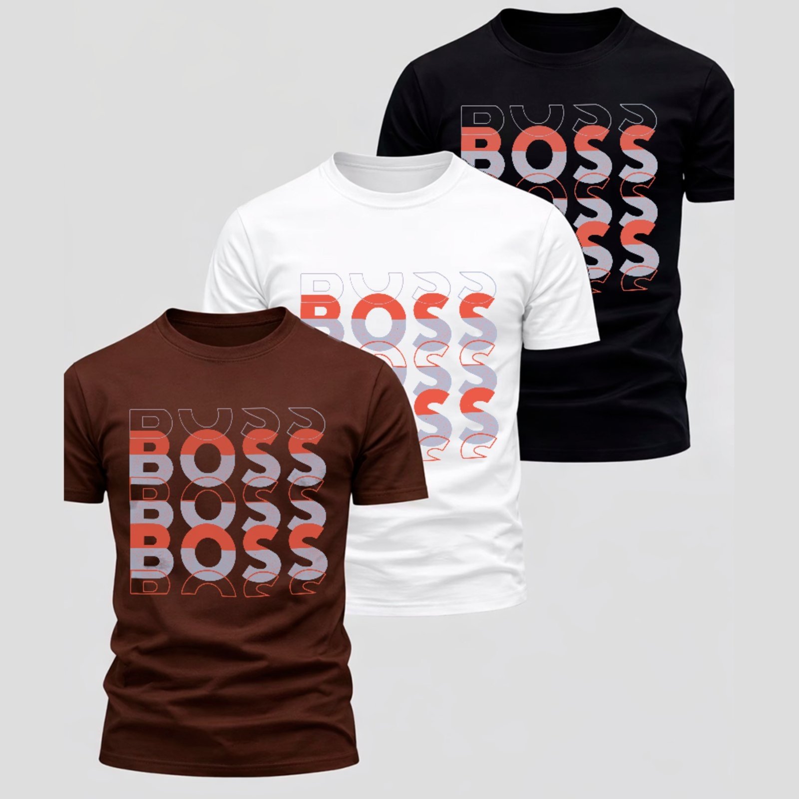Kit 3 Camisetas Básicas Boss Visual Impacto Street Style Streetwear