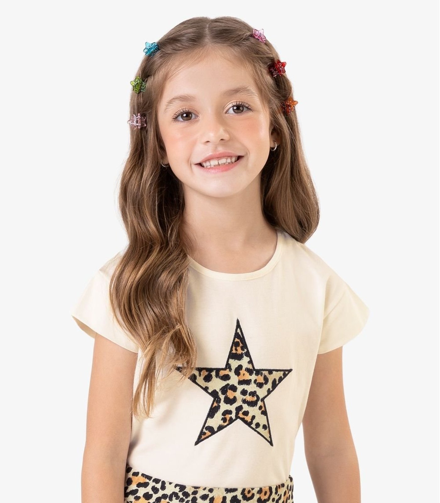 Vista 3 Infantil - Conjunto Blusa com Saia em Meia Malha Rovi Rovitex Kids bege Rovitex Kids bege
