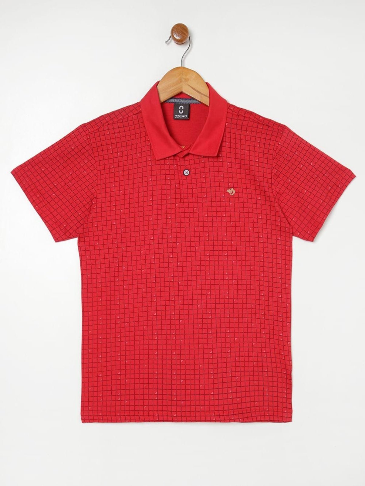 Vista 2 Infantil - Polo Manga Curta Juvenil Para Menino DZero vermelho DZero vermelho