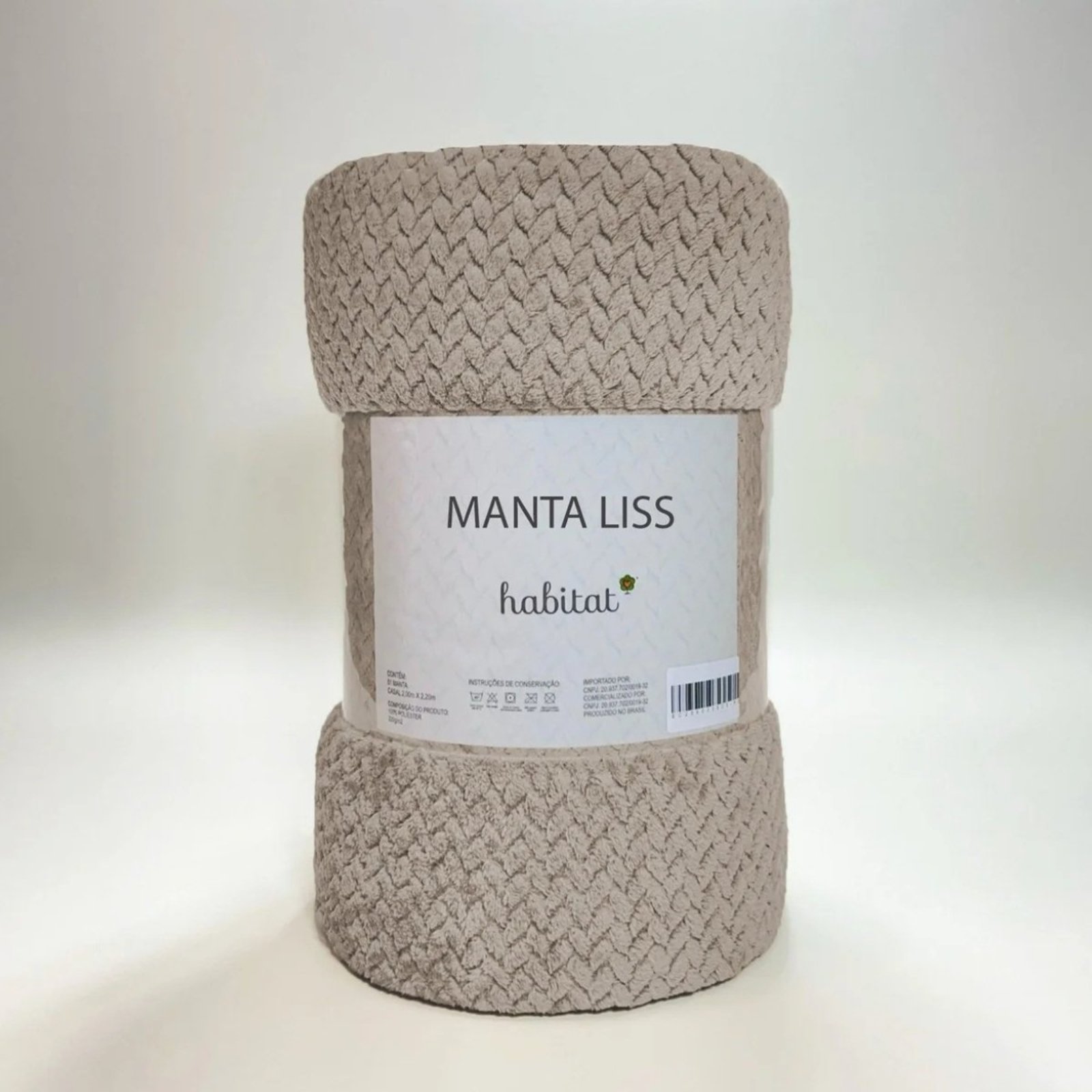 Manta Queen Trançada Microfibra Inverno Macia Liss Fend Bege