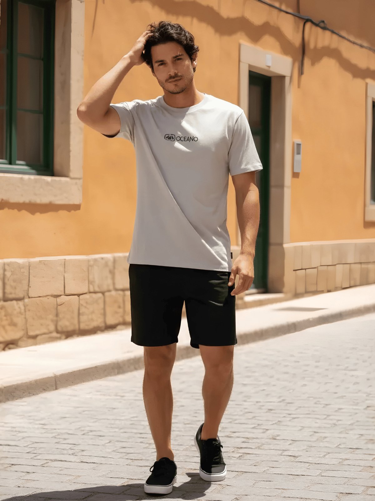 Camiseta Masculina Estampa Frontal Colors Oceano