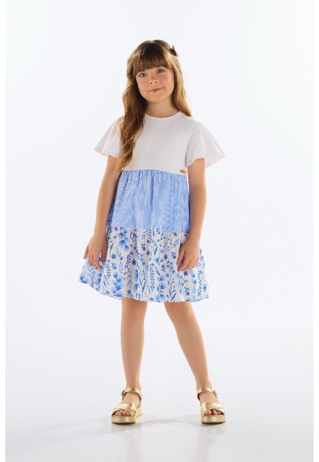 Infantil - Vestido Estampado Quimby Branco