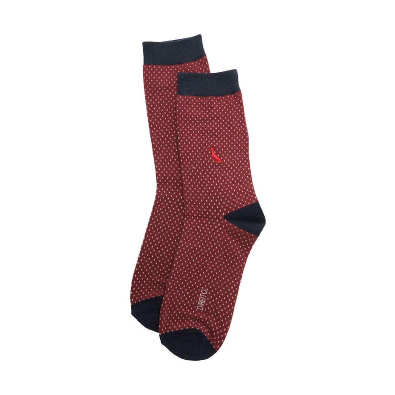 Meia Cano Alto Reserva Colors Pontilhada Masculina Bordô