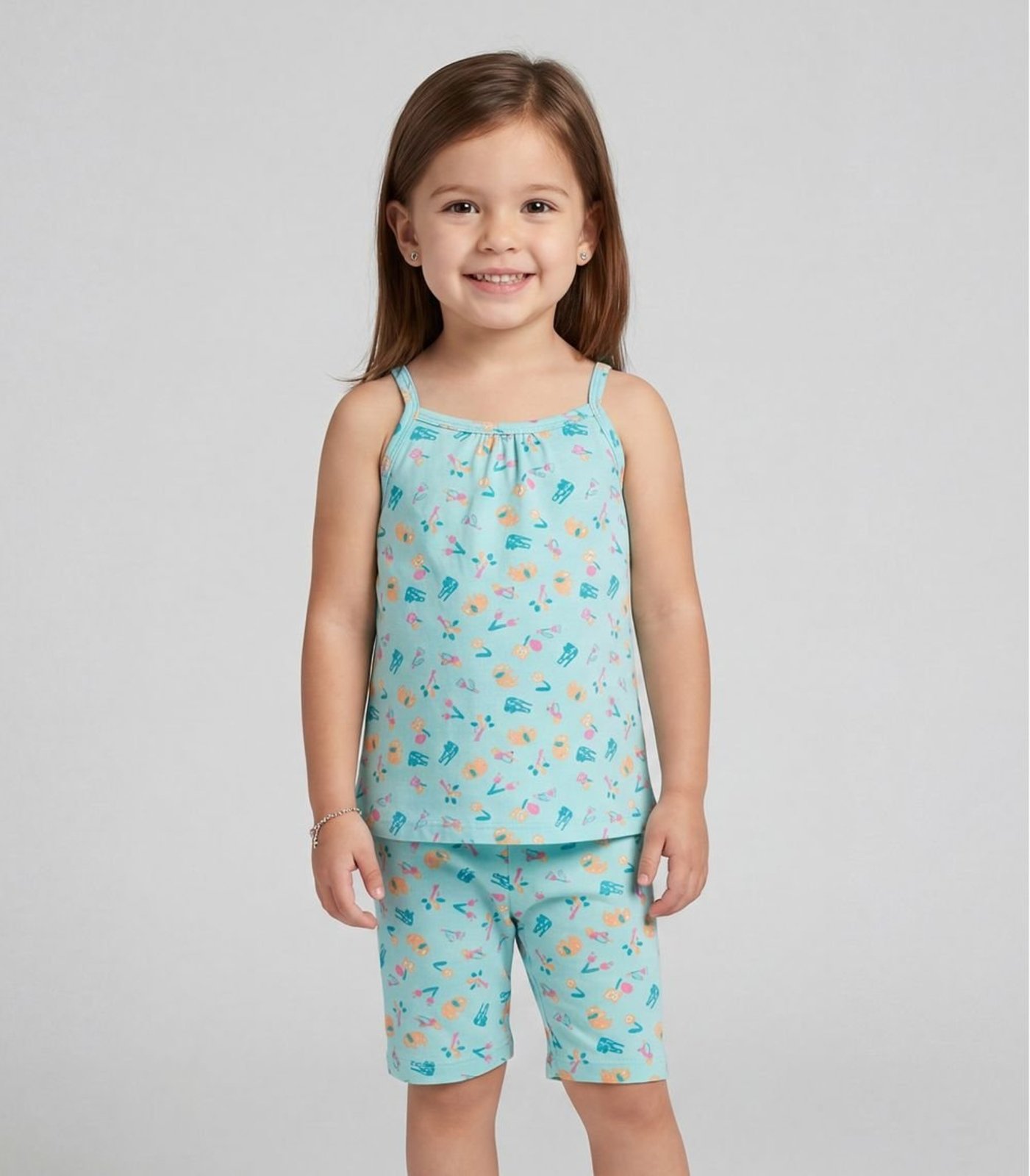 Infantil - Conjunto Blusa De Alça E Ciclista Select Azul