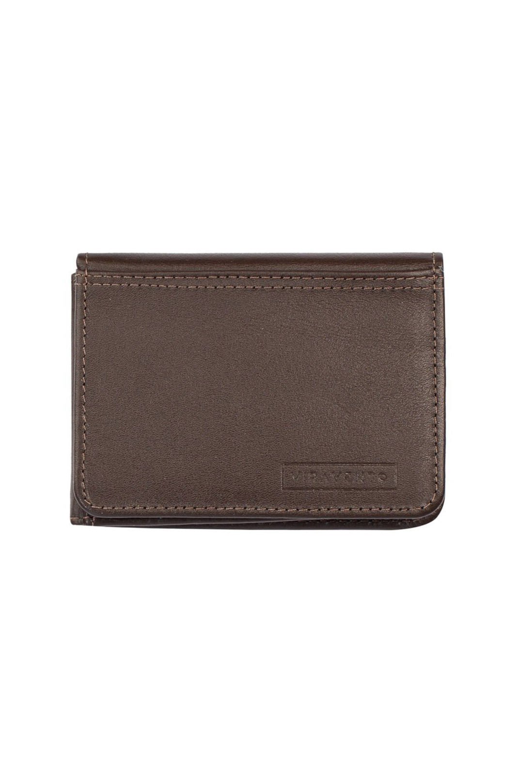 Carteira masculina em couro italiano Fred 8,5x11cm - Café