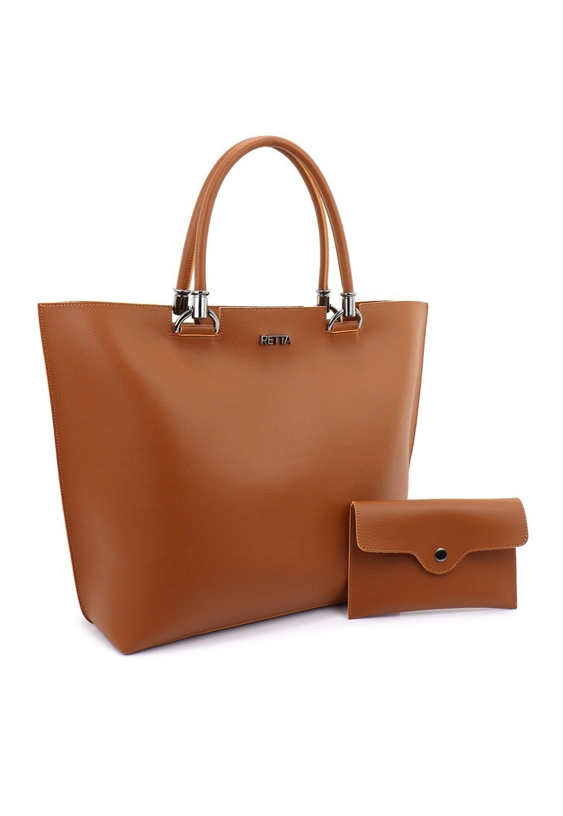 Bolsa Sacola Feminina de Ombro Grande Retta Oficial Caramelo