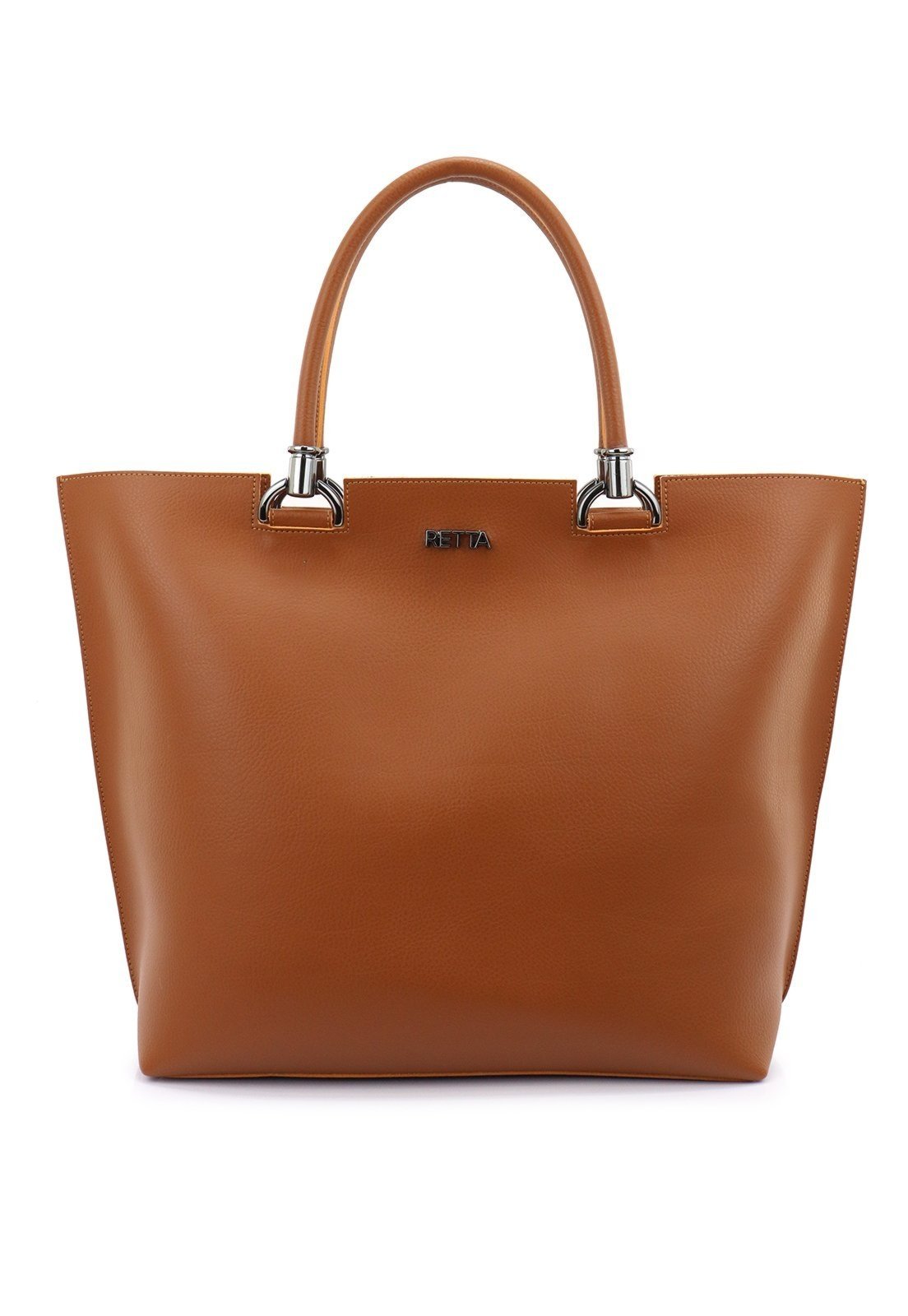 Vista 3 Bolsa Sacola Feminina de Ombro Grande Retta Oficial caramelo Retta Oficial caramelo