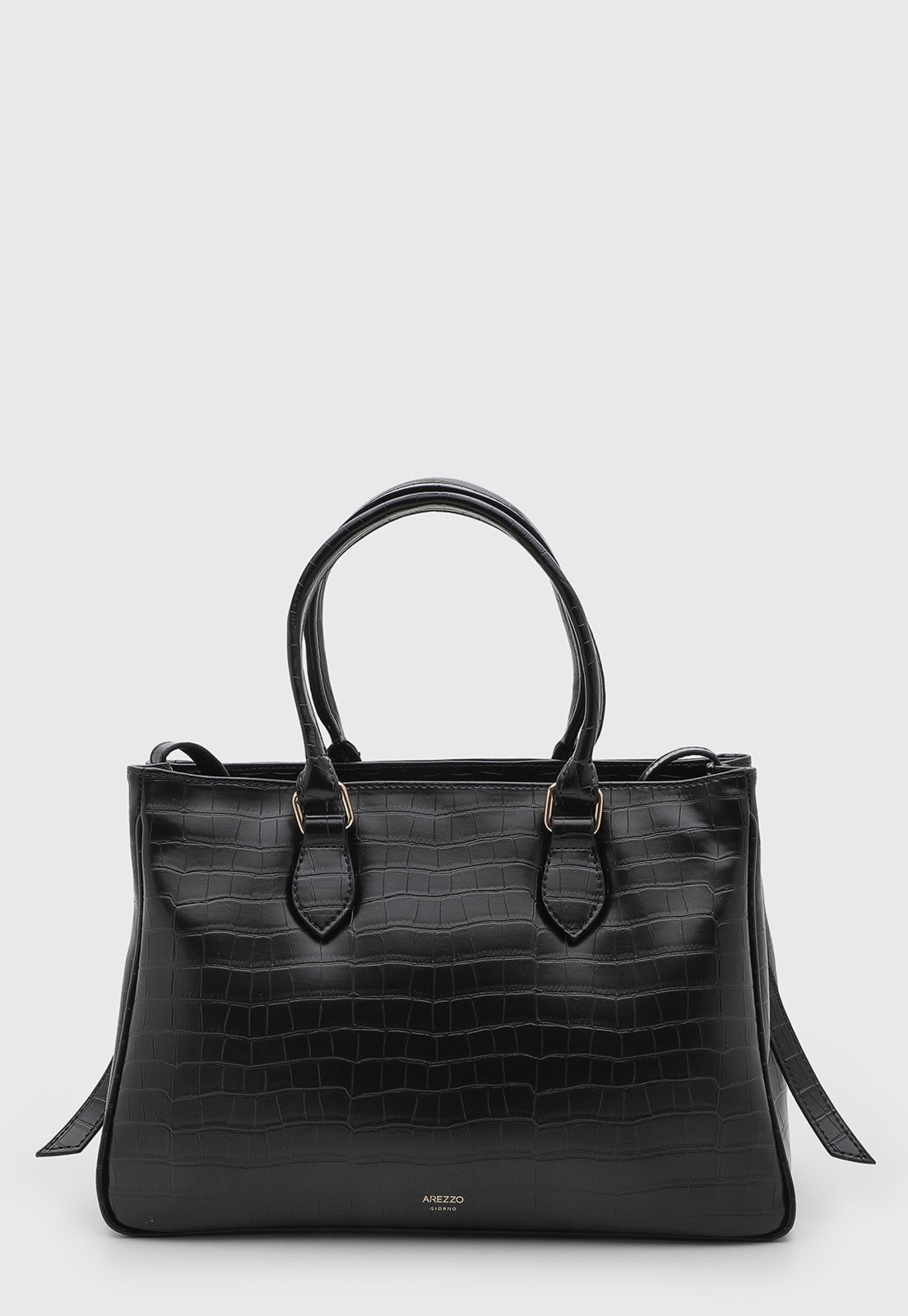 Bolsa Feminina Arezzo Textura Croco Preta