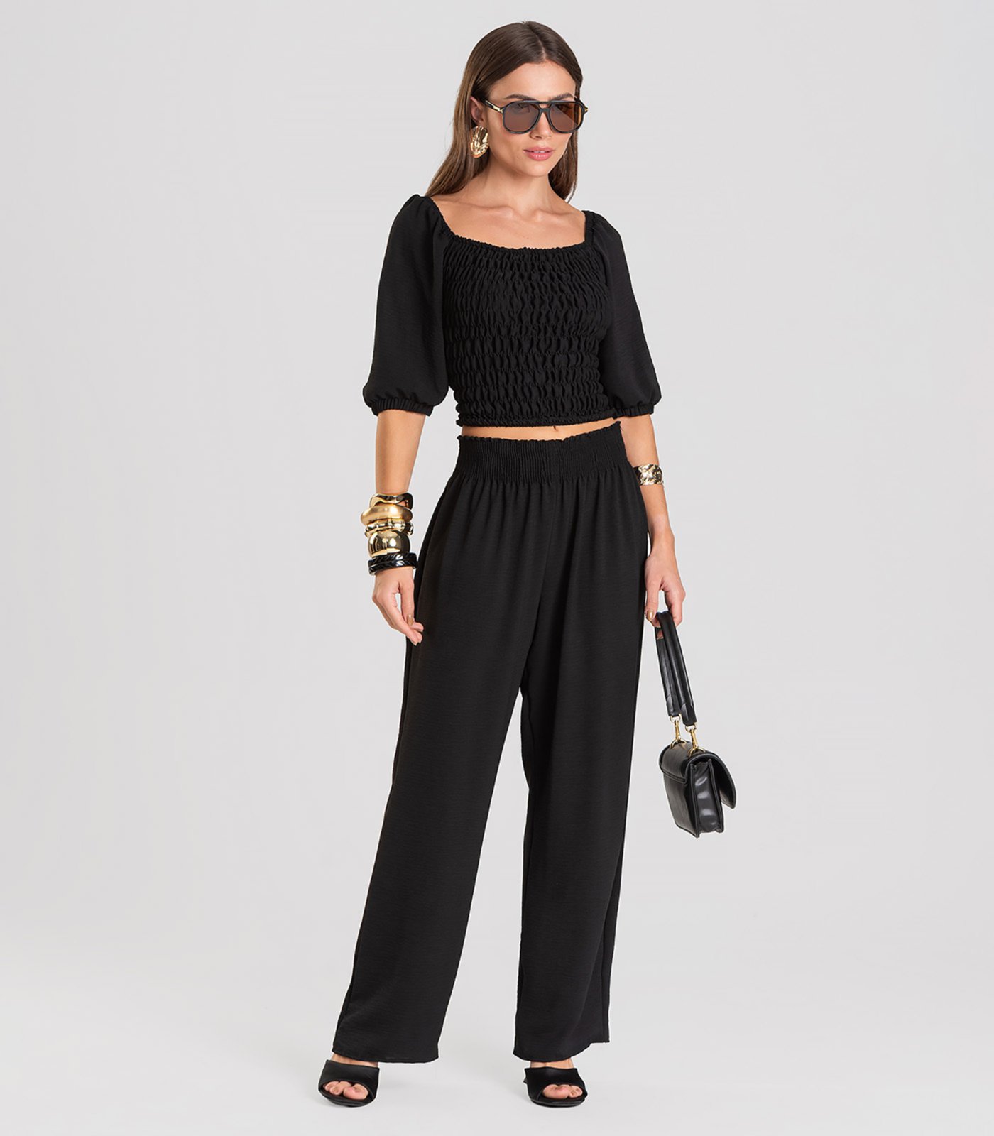 Calça Feminina Pantalona Dianna Preto