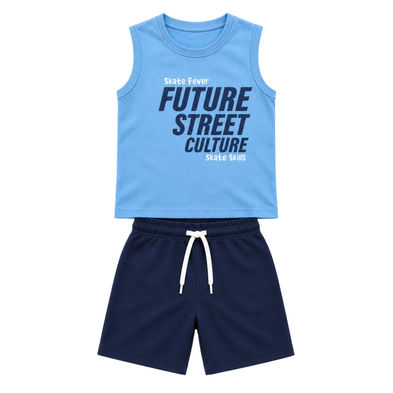 Infantil - Conjunto Menino Regata Meia Malha Penteada Bermuda Moletinho